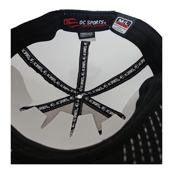 OC Sports Pro Flex Men's Medium/Large Baseball Hat,‎ Black and White Mesh, New - Picture 4 of 7